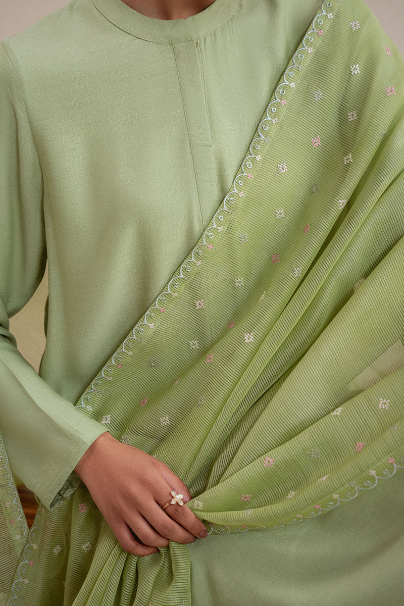 PALM TREE-3PC (SHIRT, TROUSER & DUPATTA) - Pehnaawaa