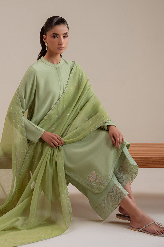 PALM TREE-3PC (SHIRT, TROUSER & DUPATTA) - Pehnaawaa