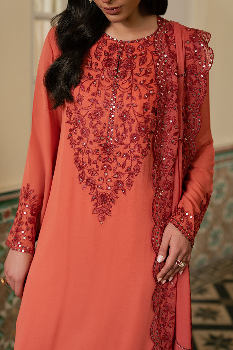 FADED ROSE-3PC (SHIRT, TROUSER & DUPATTA) - Pehnaawaa