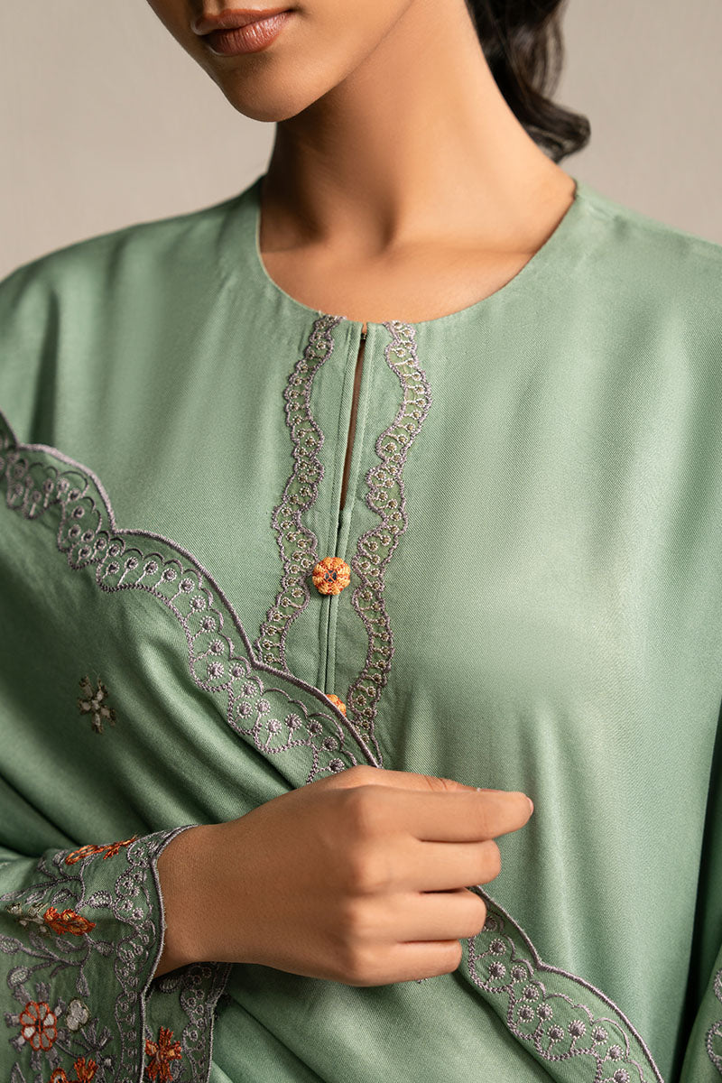 ASH MOSS-3PC (SHIRT, TROUSER & DUPATTA) - Pehnaawaa
