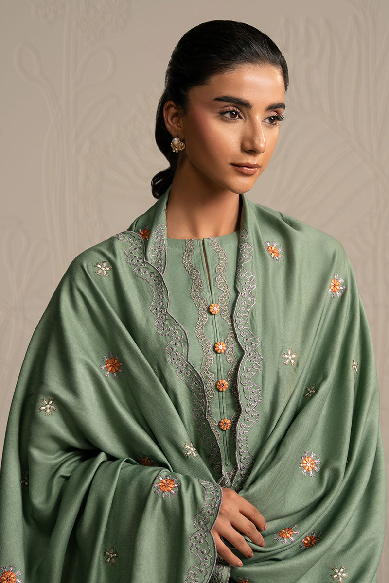 ASH MOSS-3PC (SHIRT, TROUSER & DUPATTA) - Pehnaawaa