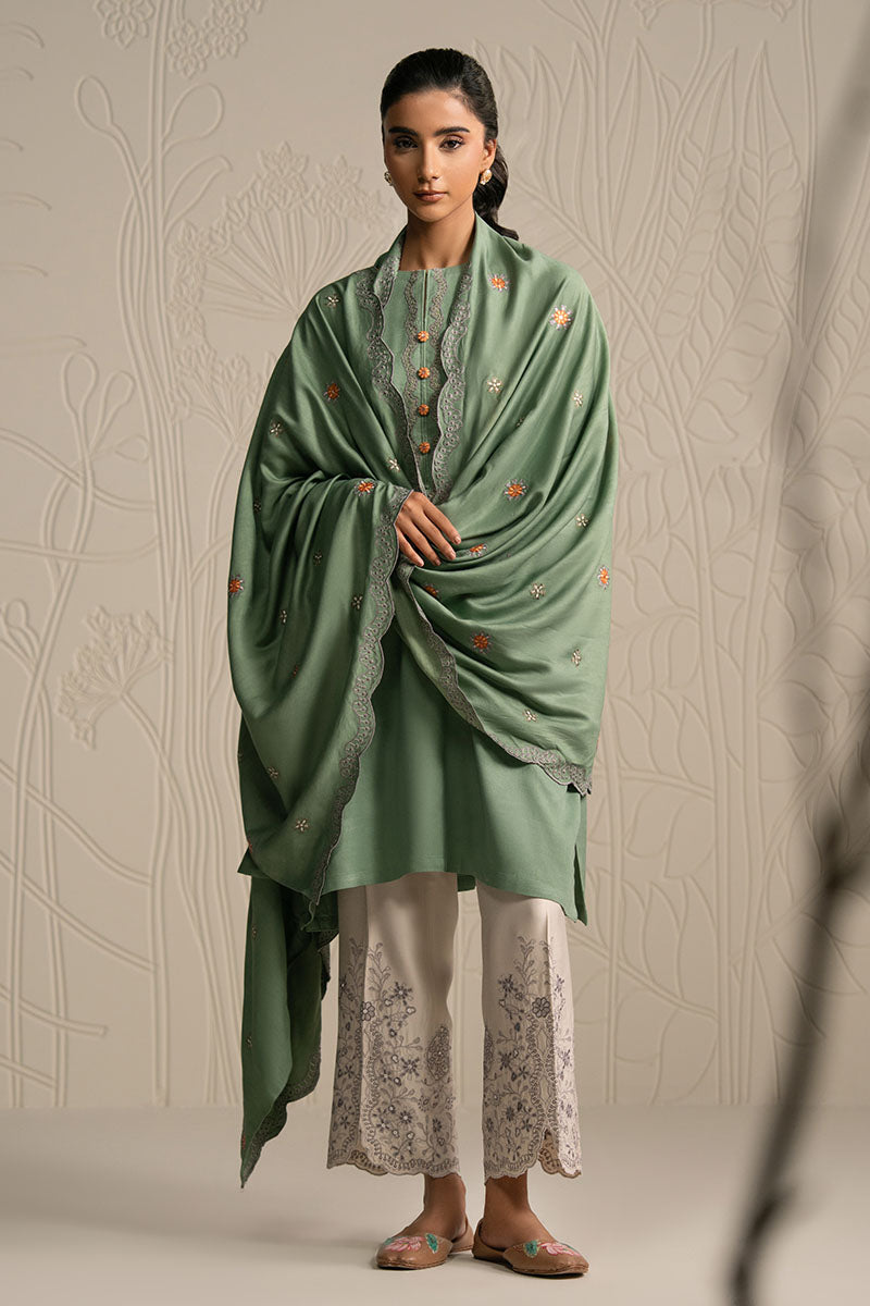 ASH MOSS-3PC (SHIRT, TROUSER & DUPATTA) - Pehnaawaa