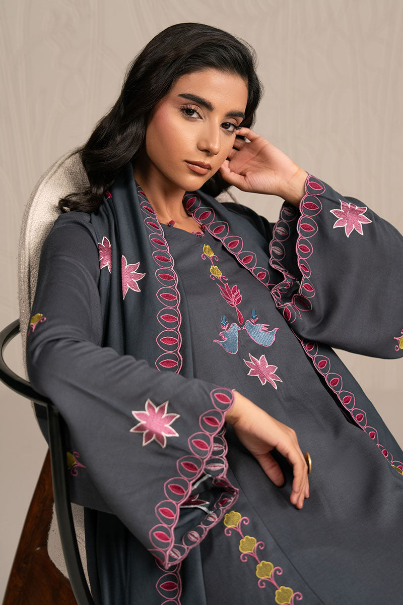 CHARCOAL SPECTRUM-3PC (SHIRT, TROUSER & DUPATTA) - Pehnaawaa