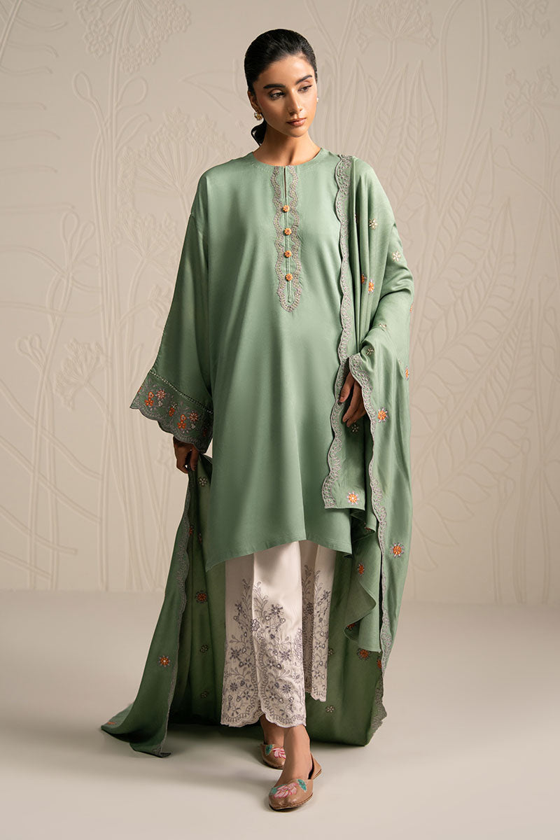 ASH MOSS-3PC (SHIRT, TROUSER & DUPATTA) - Pehnaawaa