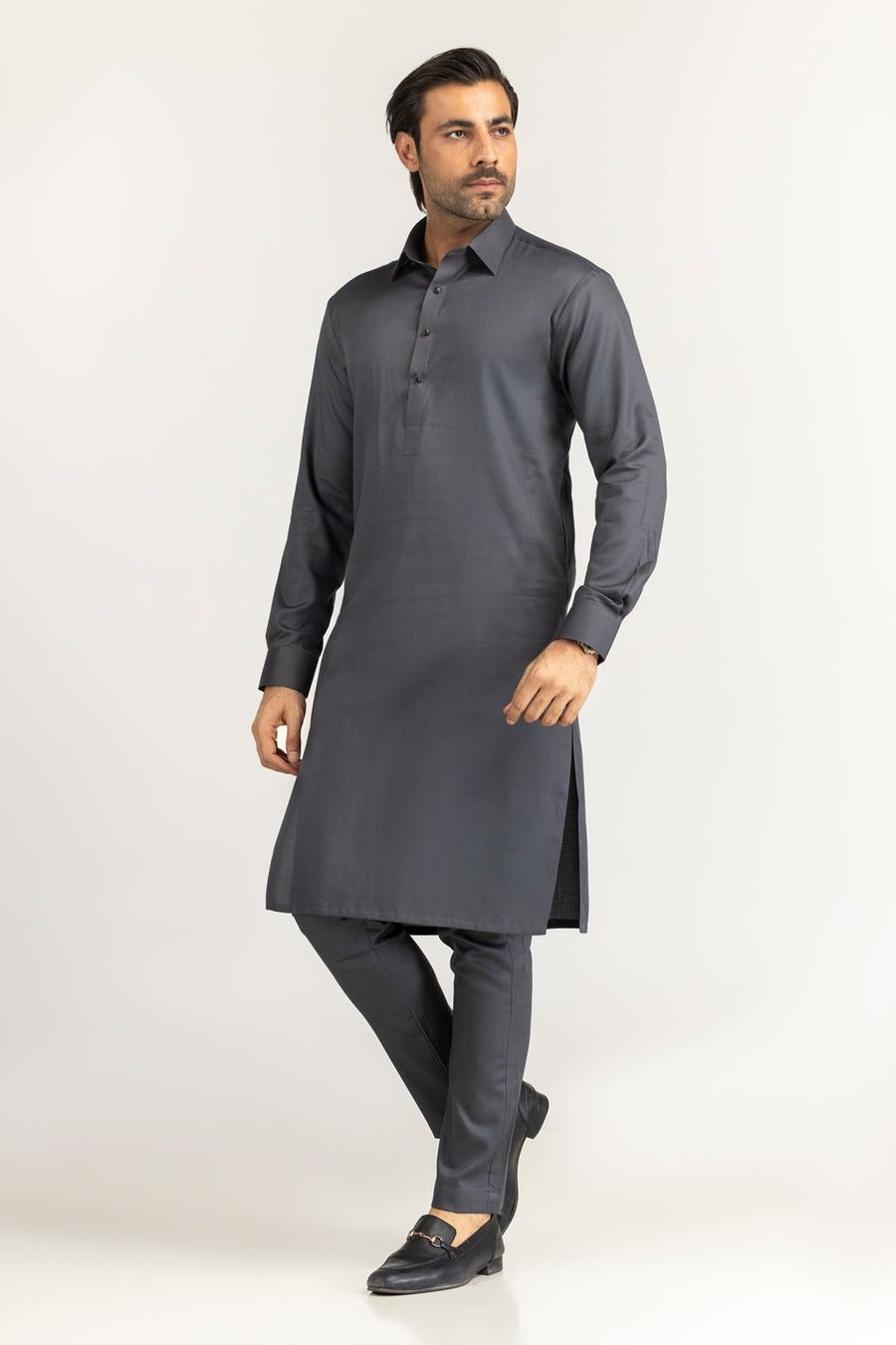 Ivory Cotton 2-Piece Kurta Pajama | Mandarin Collar