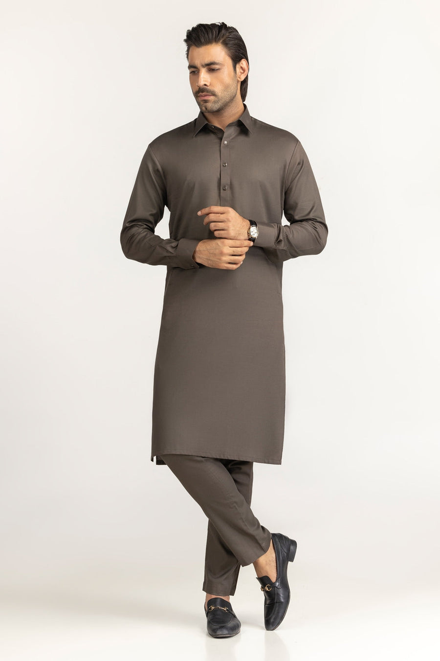 Ivory Cotton 2-Piece Kurta Pajama | Mandarin Collar
