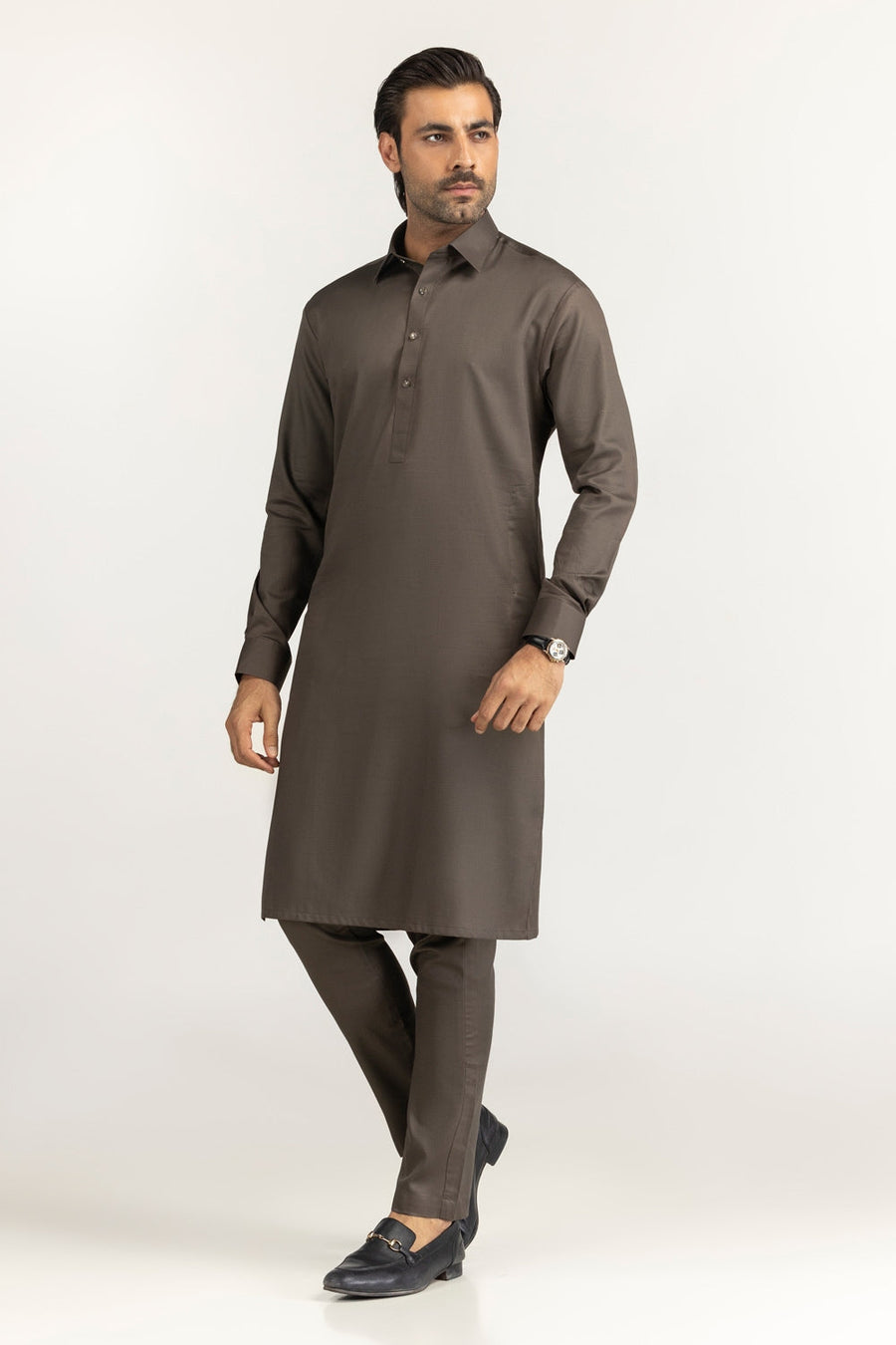 Ivory Cotton 2-Piece Kurta Pajama | Mandarin Collar