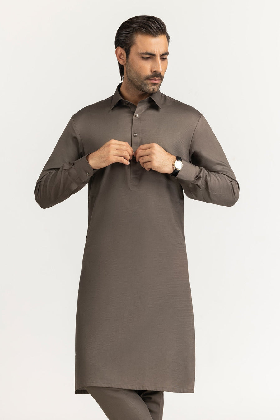 Ivory Cotton 2-Piece Kurta Pajama | Mandarin Collar