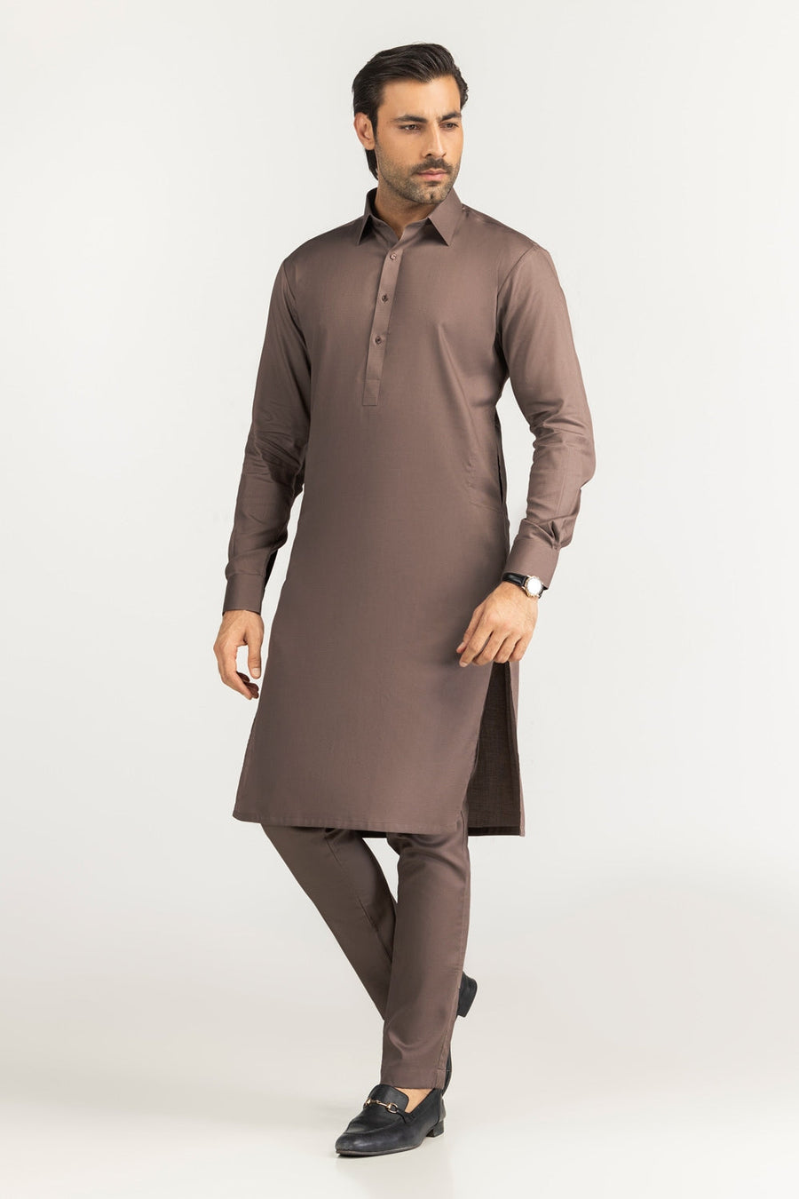 Ivory Cotton 2-Piece Kurta Pajama | Mandarin Collar