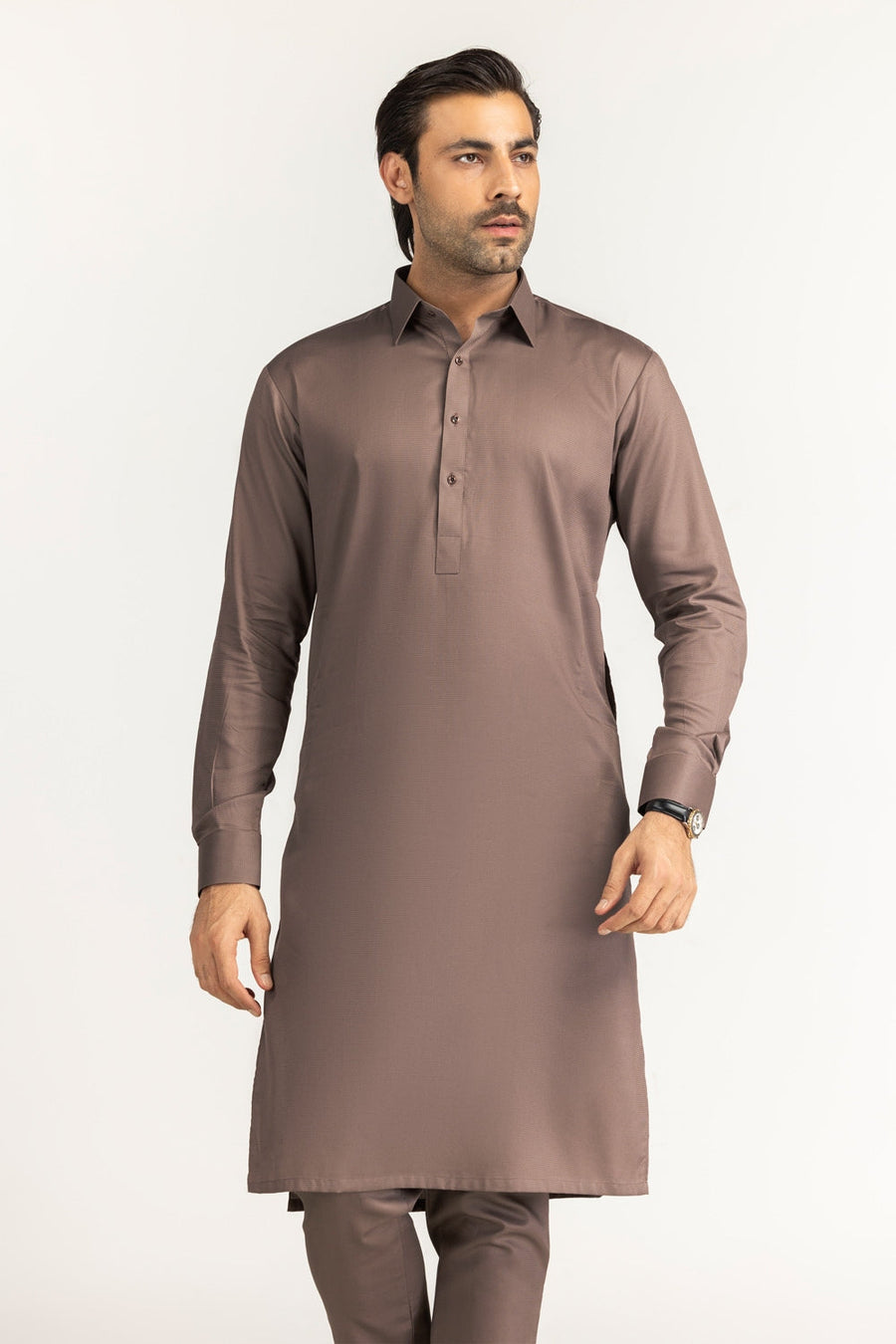 Ivory Cotton 2-Piece Kurta Pajama | Mandarin Collar