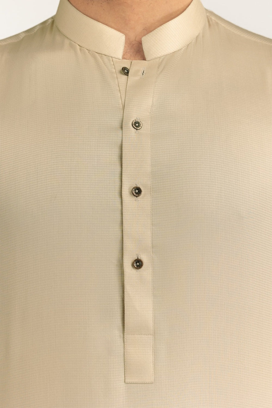Ivory Cotton 2-Piece Kurta Pajama | Mandarin Collar