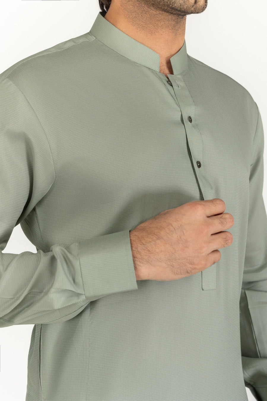 Ivory Cotton 2-Piece Kurta Pajama | Mandarin Collar