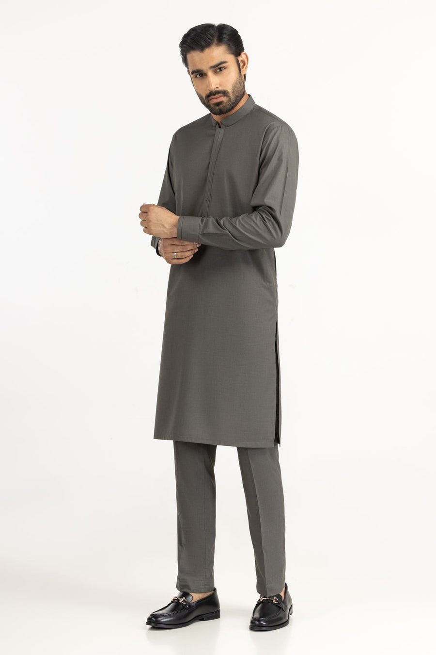 Sage Cotton 2-Piece Kurta | Minimalist Placket Design