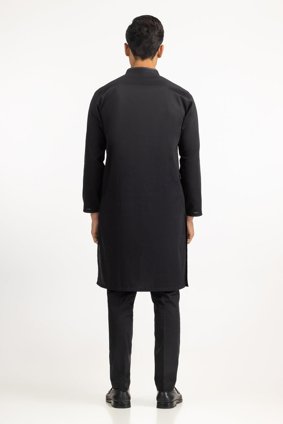 Midnight Cotton 2-Piece Kurta | Mandarin Collar Minimalist