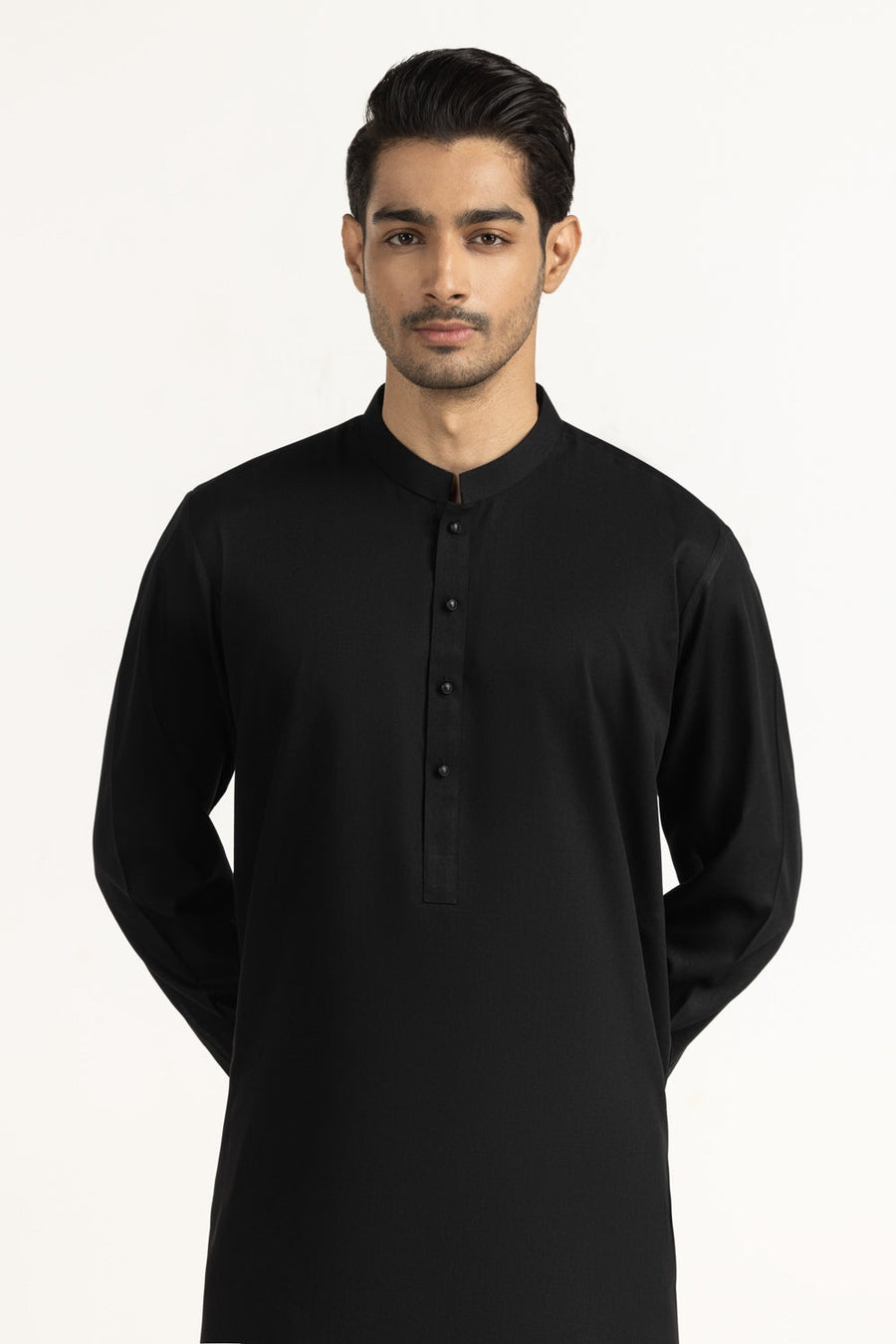 Midnight Mulberry Silk 2-Piece Kurta | Mandarin Collar