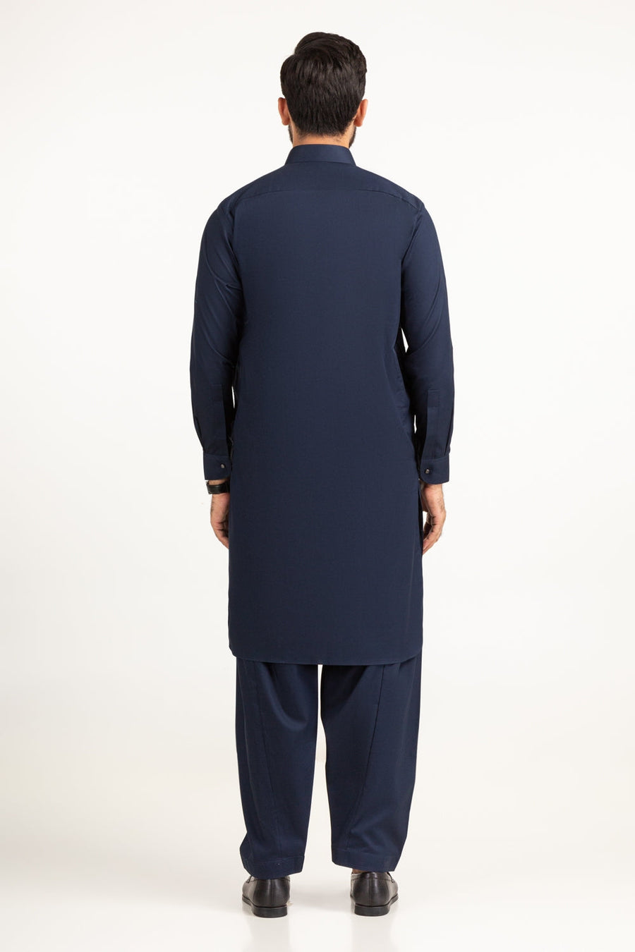 Midnight Navy Cotton Lawn 2-Piece Kurta | Button-Front Tunic