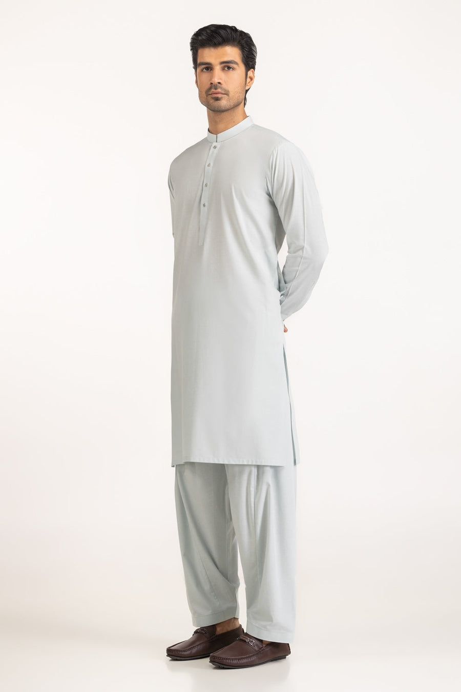 Mint Cotton 2-Piece Men's Kurta | Mandarin Collar