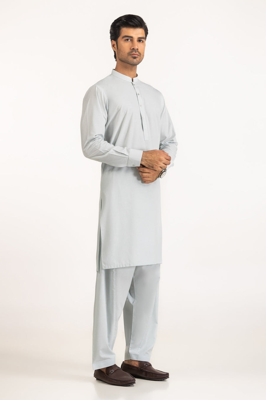 Mint Cotton 2-Piece Men's Kurta | Mandarin Collar