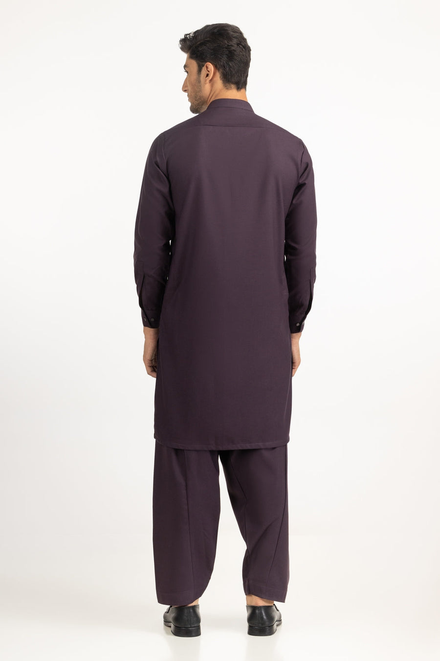 Brinjal Cotton 1-Piece Kurta | Mandarin Collar