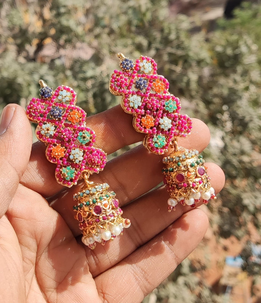 Naurattan Jhumka Pair - Pehnaawaa