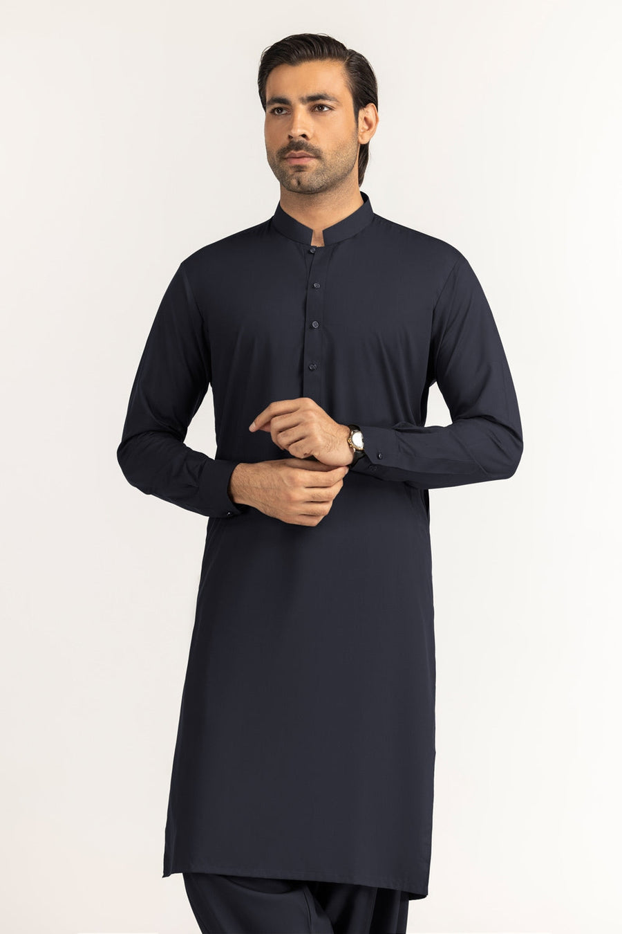 Caramel Cotton 2-Piece Kurta Set | Mandarin Collar
