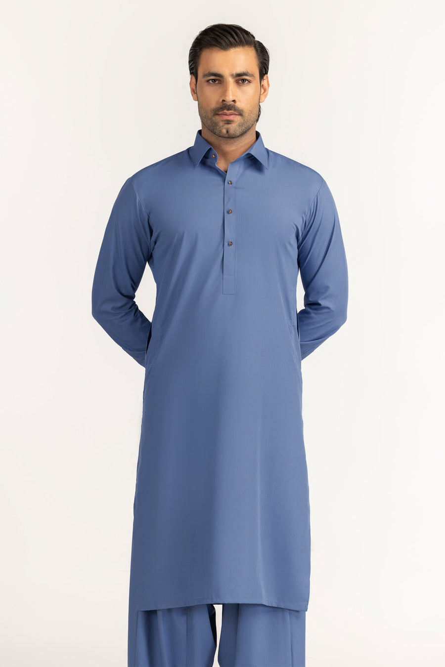 Caramel Cotton 2-Piece Kurta Set | Mandarin Collar