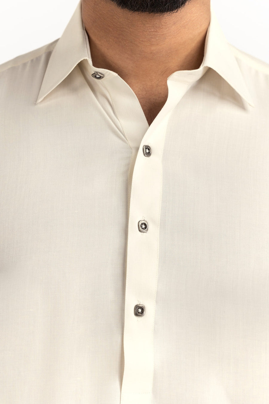Ivory Cotton 2-Piece Men's Salwar Kameez | Relaxed Fit