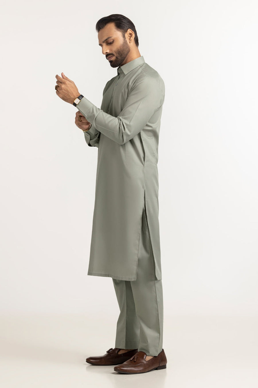 Ivory Cotton 2-Piece Men's Salwar Kameez | Relaxed Fit