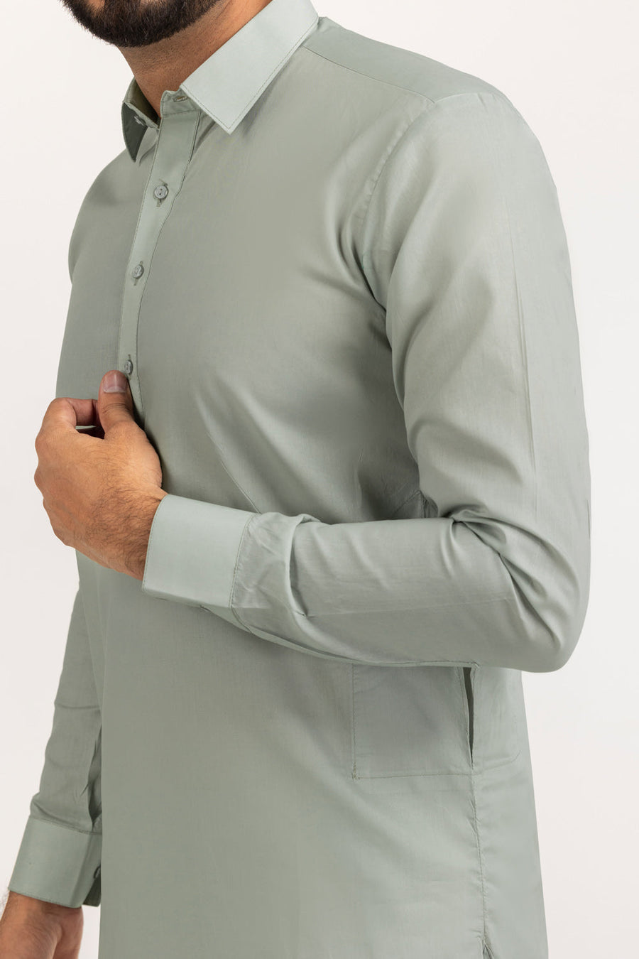 Ivory Cotton 2-Piece Kurta Set | Classic Collar Tunic