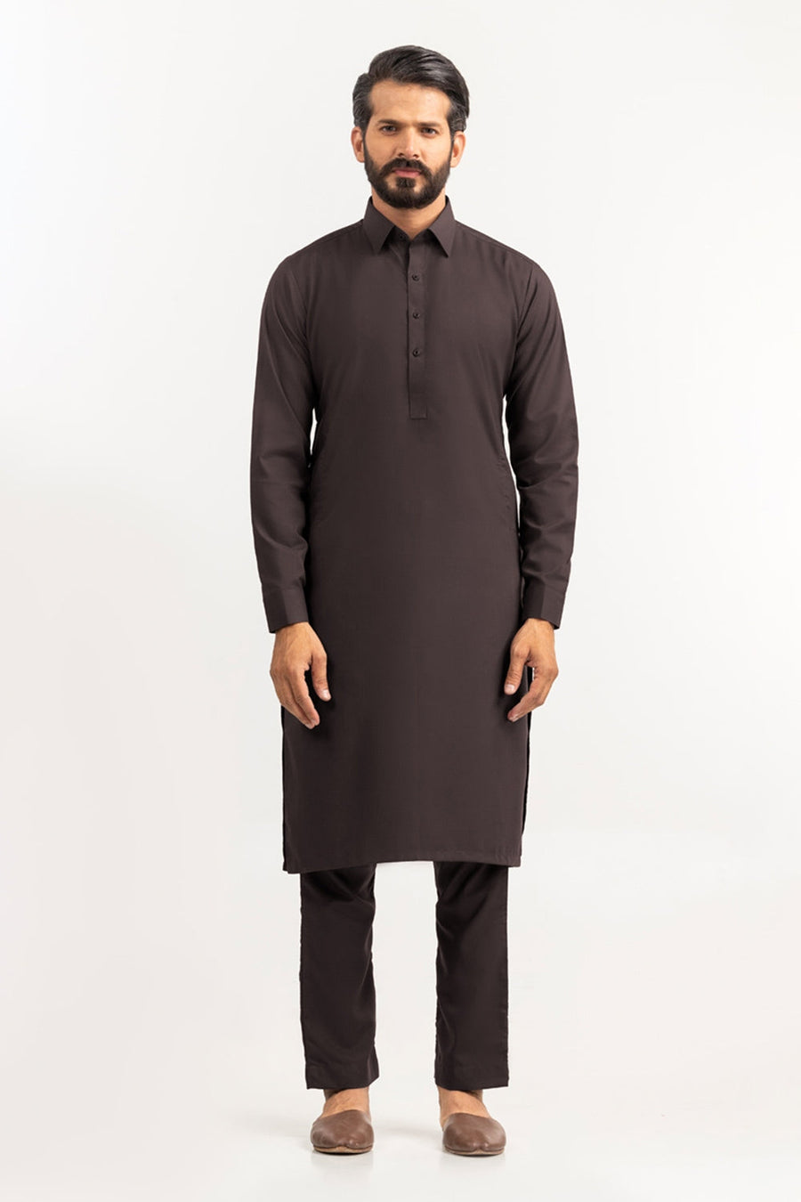 Off-White Silk Linen 2-Piece Men's Kurta | Mandarin Collar