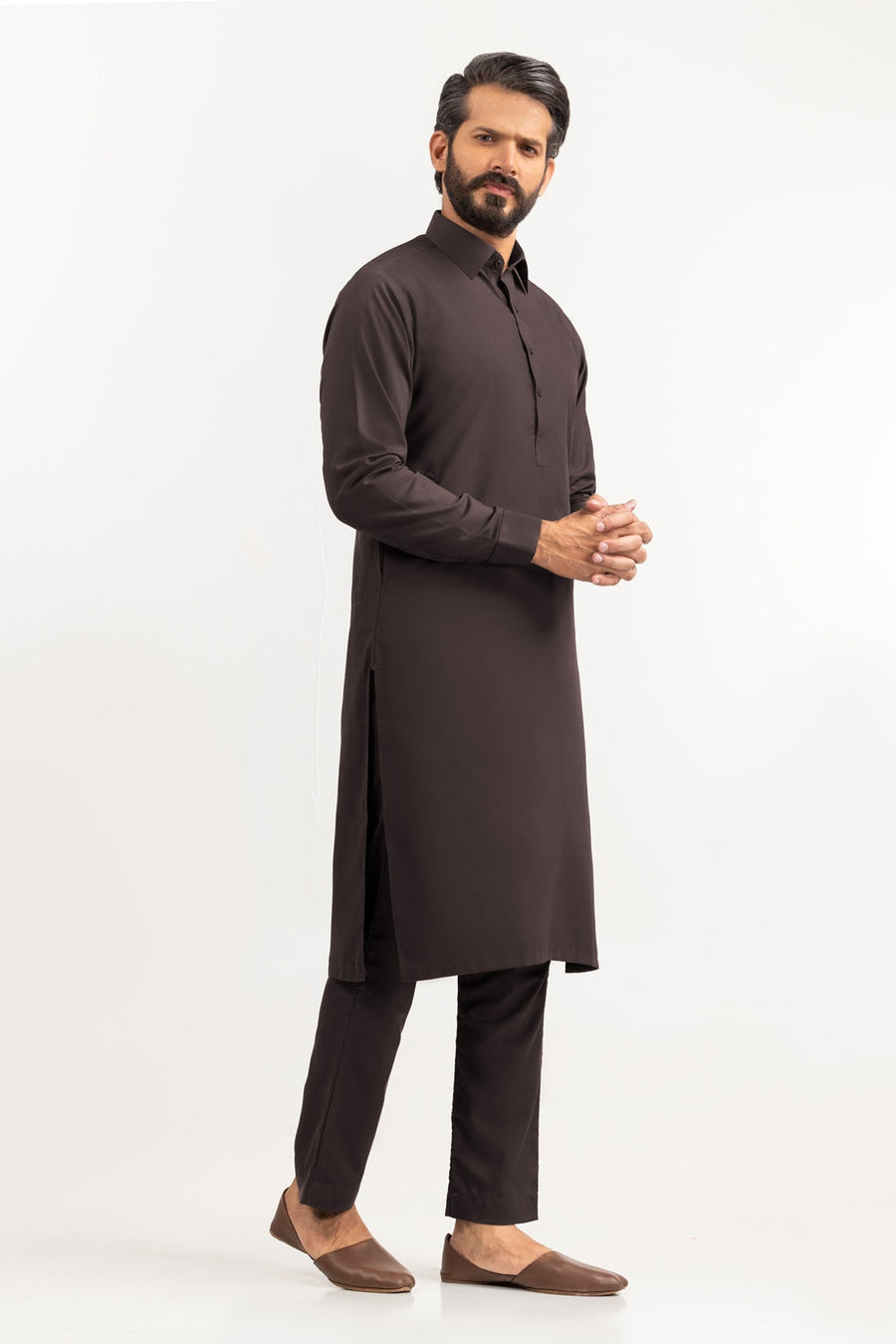Off-White Silk Linen 2-Piece Men's Kurta | Mandarin Collar