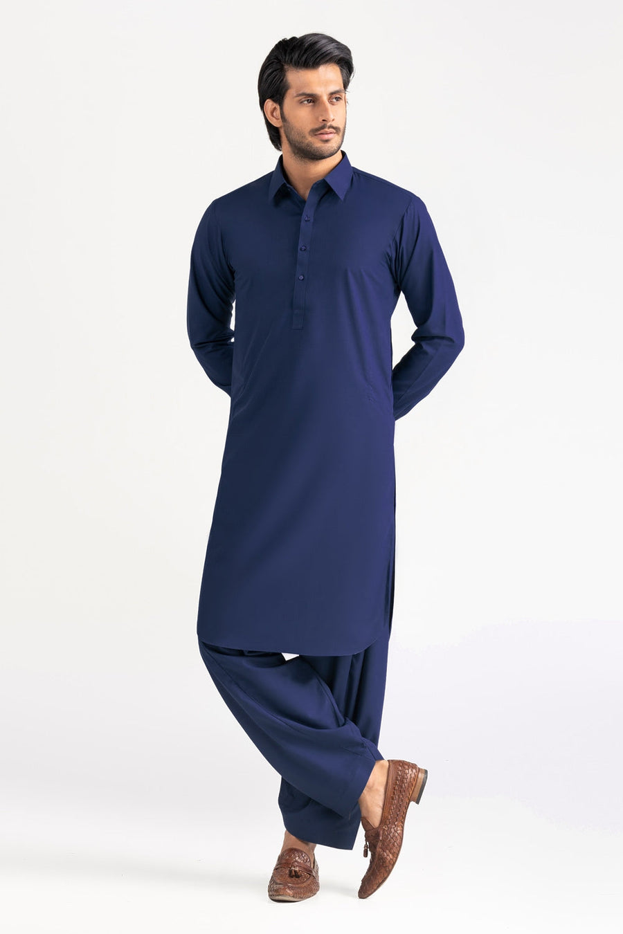Off-White Silk Linen 2-Piece Men's Kurta | Mandarin Collar