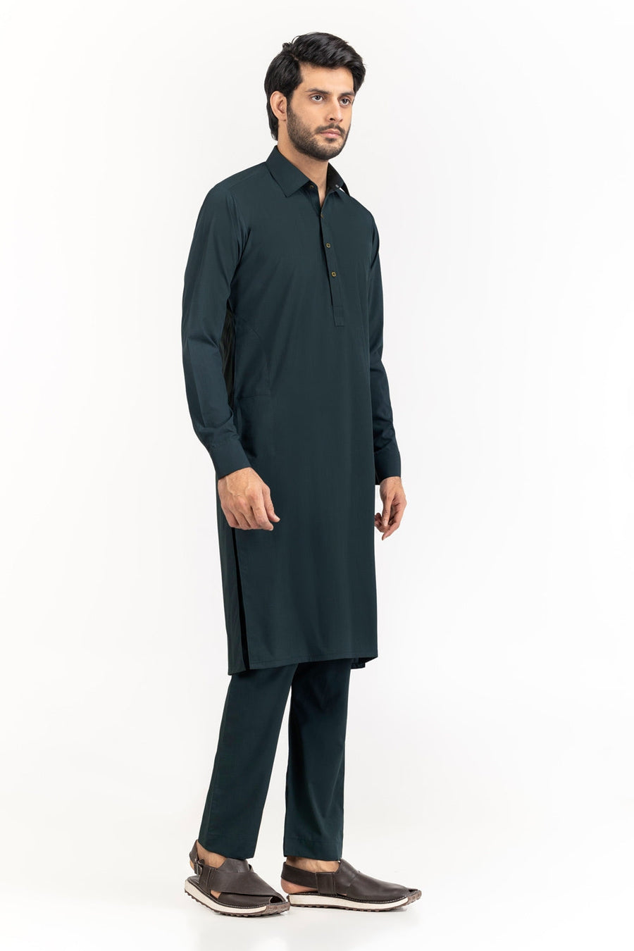 Off-White Silk Linen 2-Piece Men's Kurta | Mandarin Collar