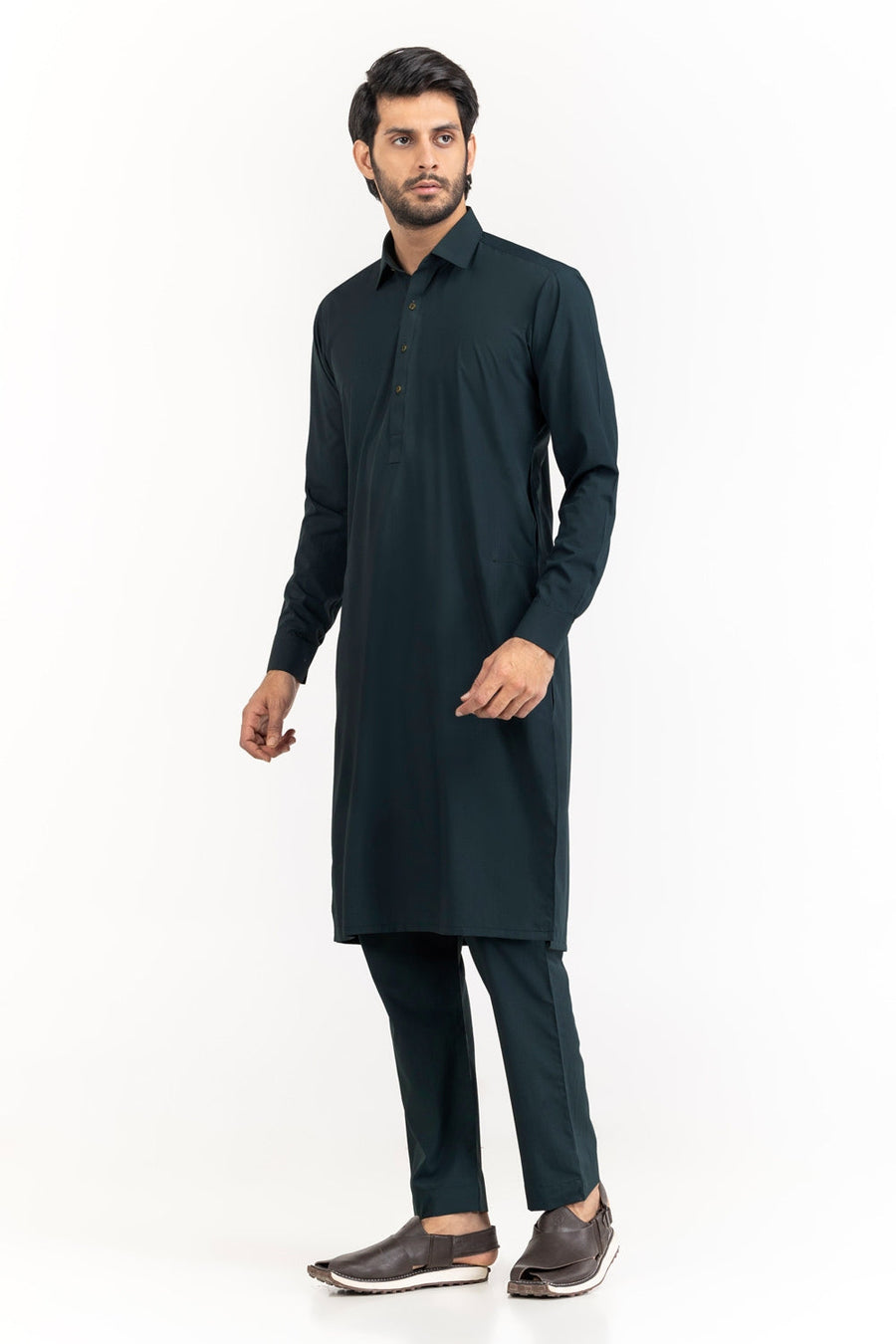 Off-White Silk Linen 2-Piece Men's Kurta | Mandarin Collar