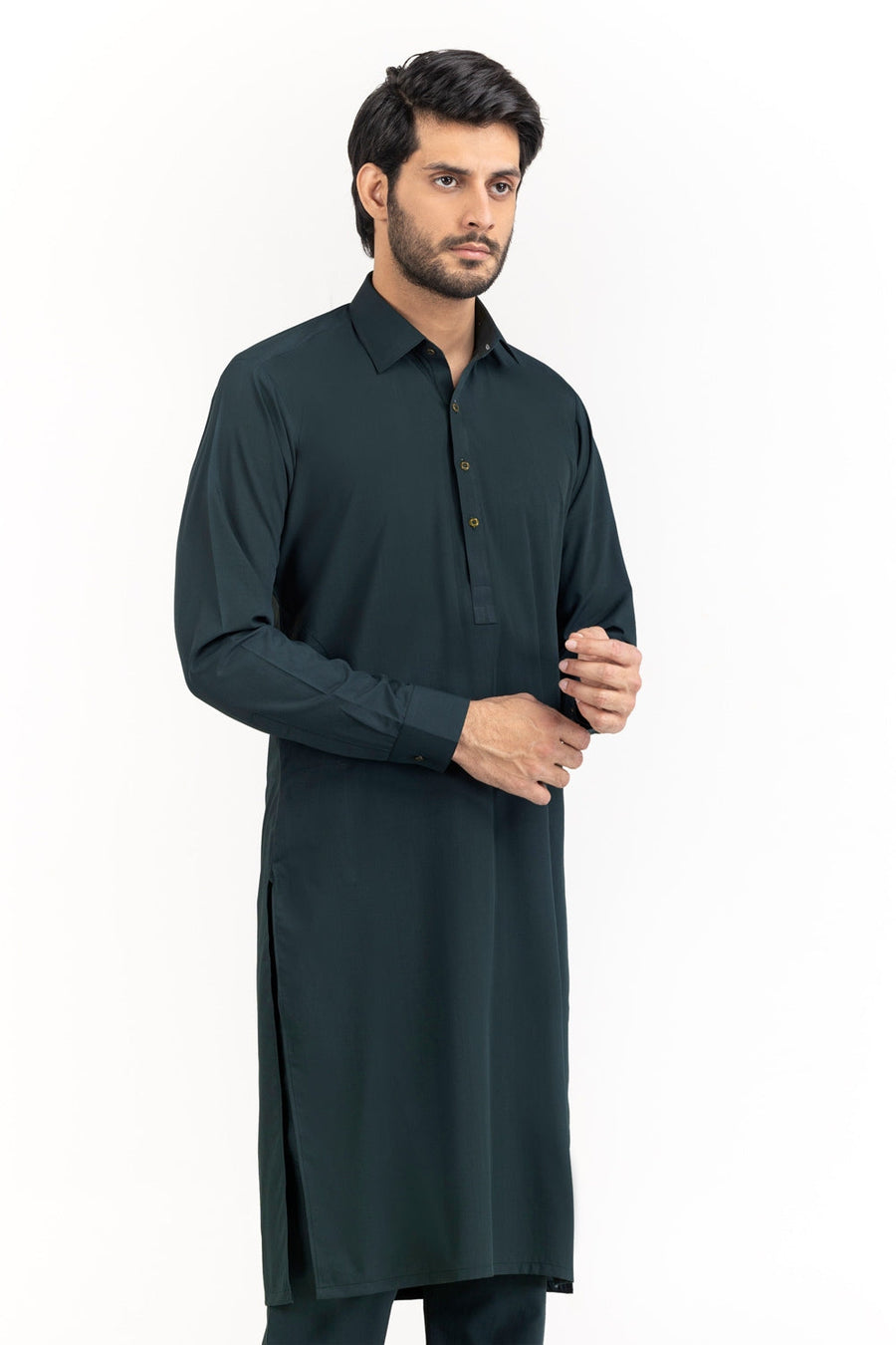 Off-White Silk Linen 2-Piece Men's Kurta | Mandarin Collar