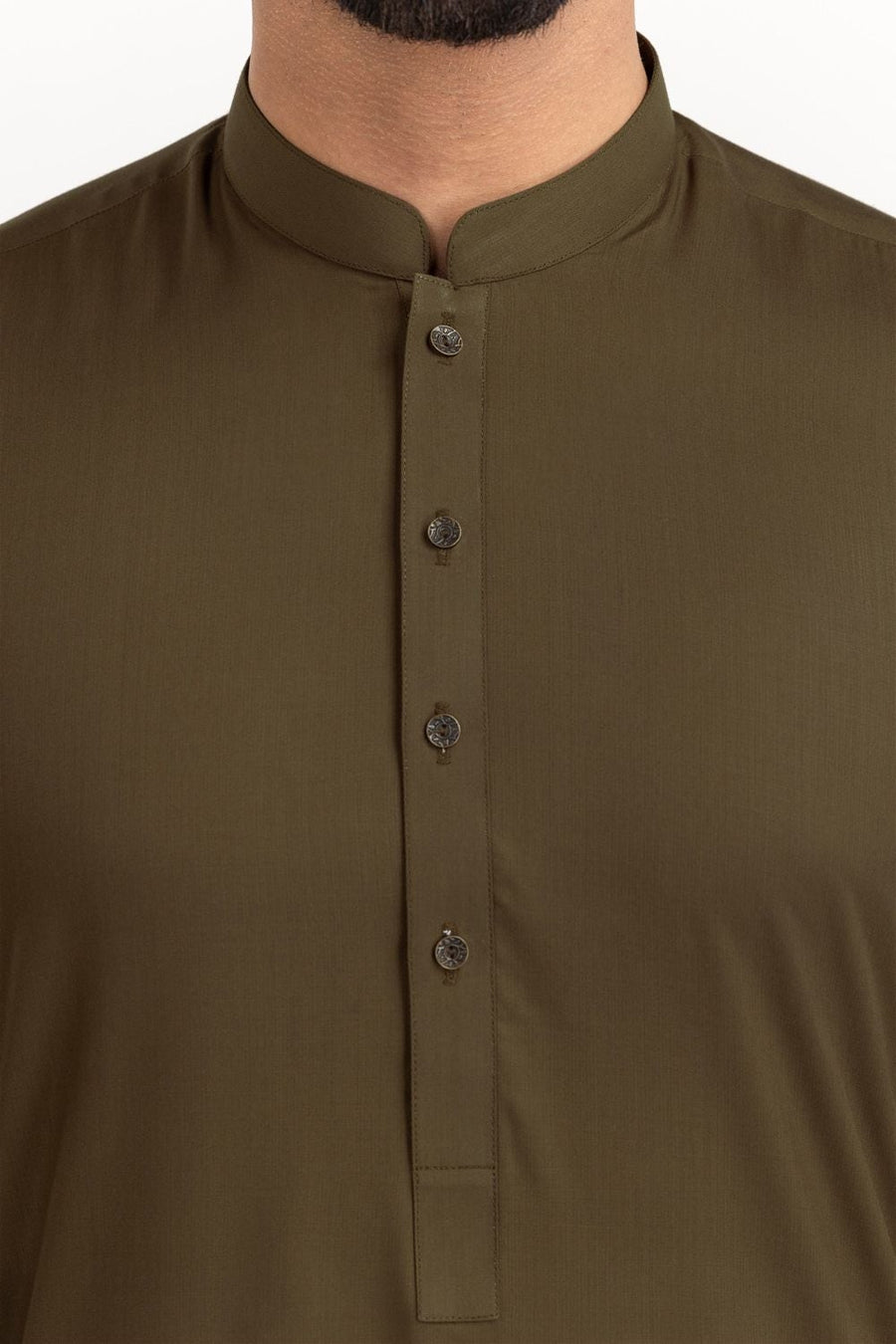 Off-White Silk Linen 2-Piece Men's Kurta | Mandarin Collar