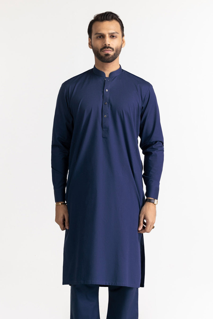 Ivory Mulberry Silk Blend 2-Piece Kurta | Minimalist Collar