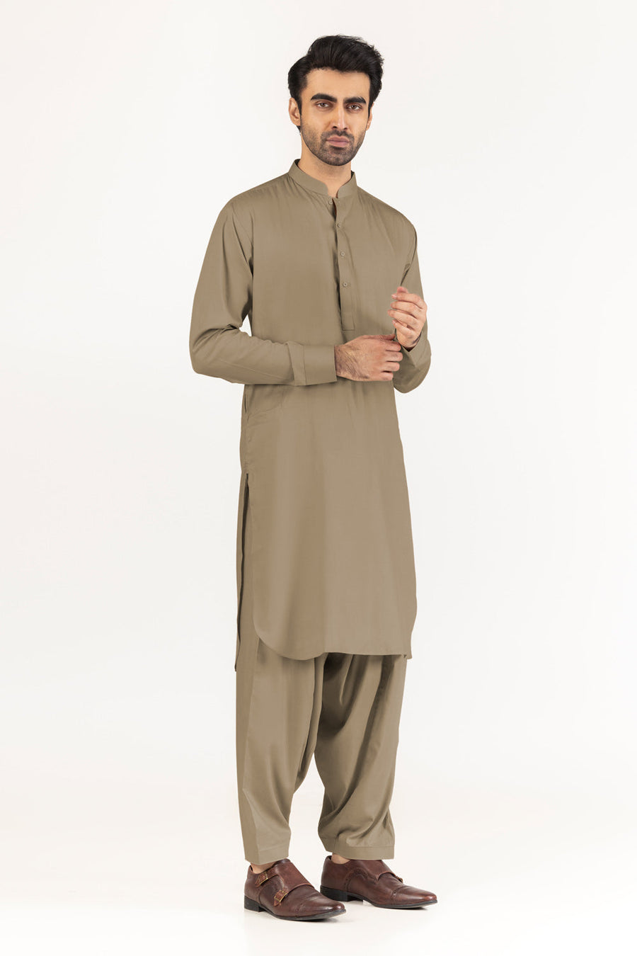 Off-White Cotton 2-Piece Men's Kurta | Classic Collar