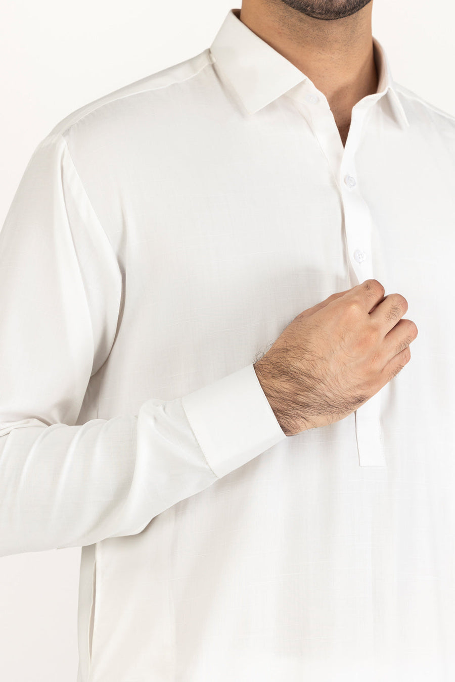 Off-White Cotton 2-Piece Men's Kurta | Classic Collar