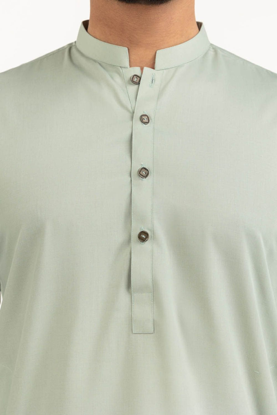 Ivory Cotton 2-Piece Kurta Set | Mandarin Collar