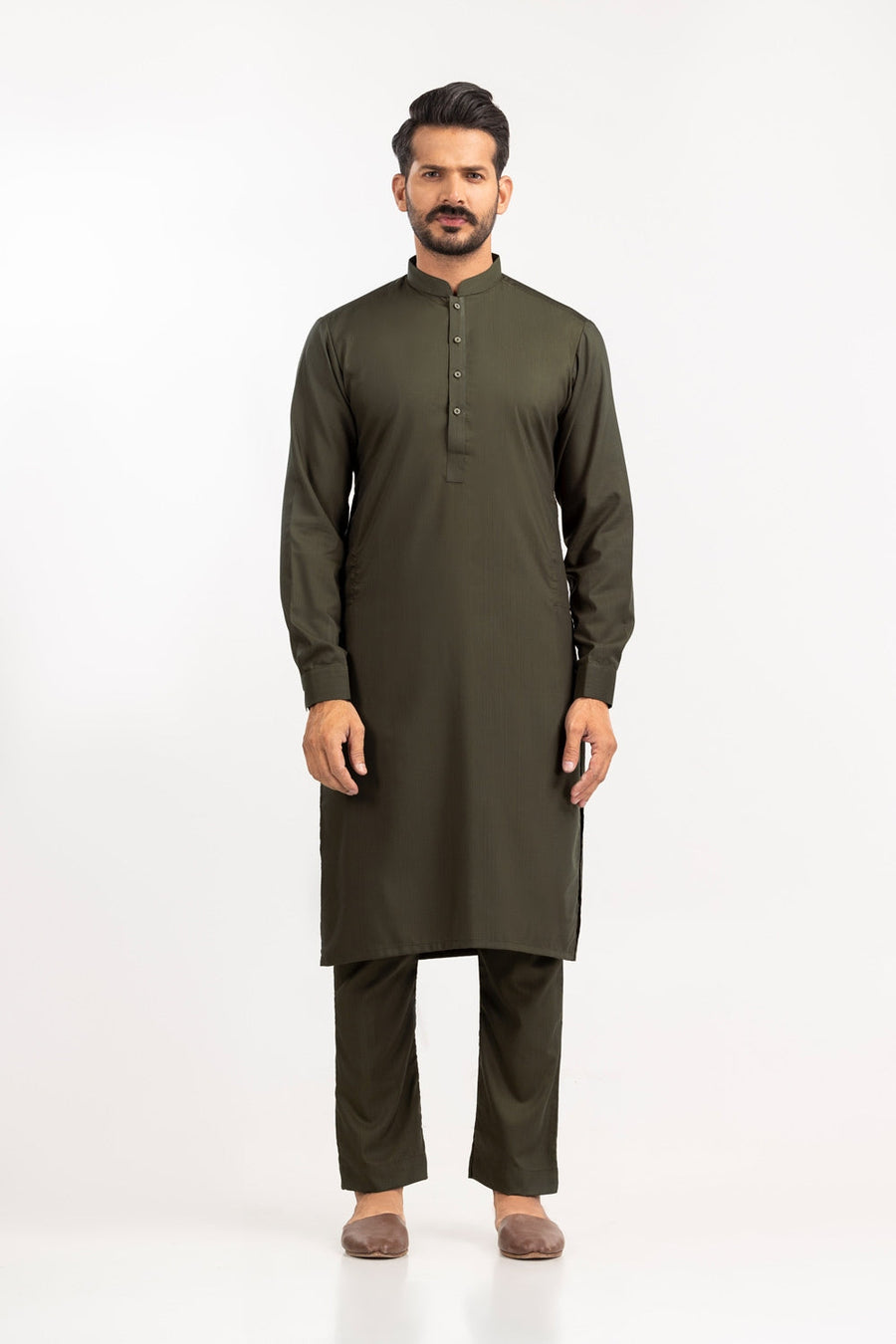 Ivory Cotton 2-Piece Kurta Set | Mandarin Collar