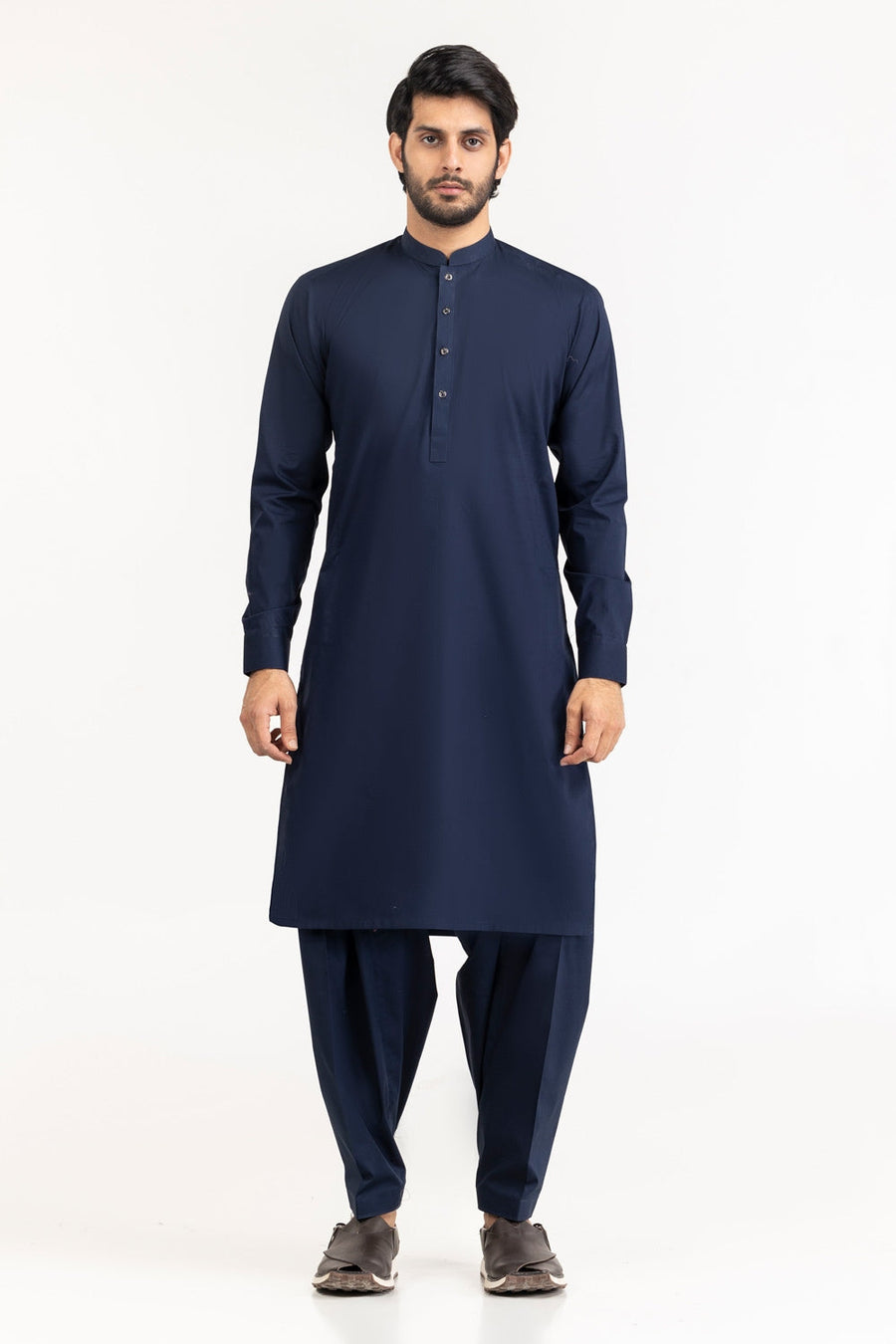 Ivory Cotton 2-Piece Kurta Set | Mandarin Collar