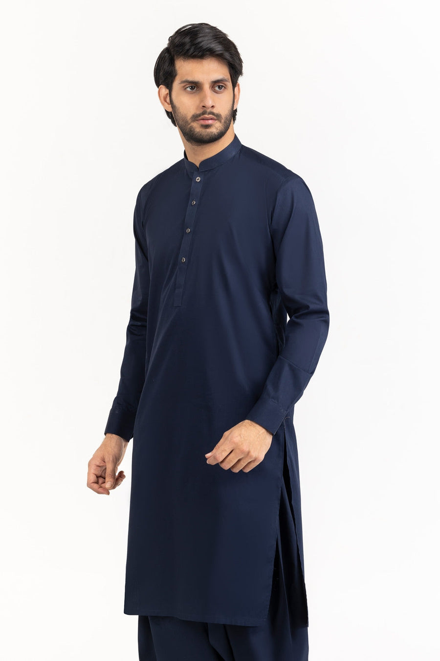 Ivory Cotton 2-Piece Kurta Set | Mandarin Collar