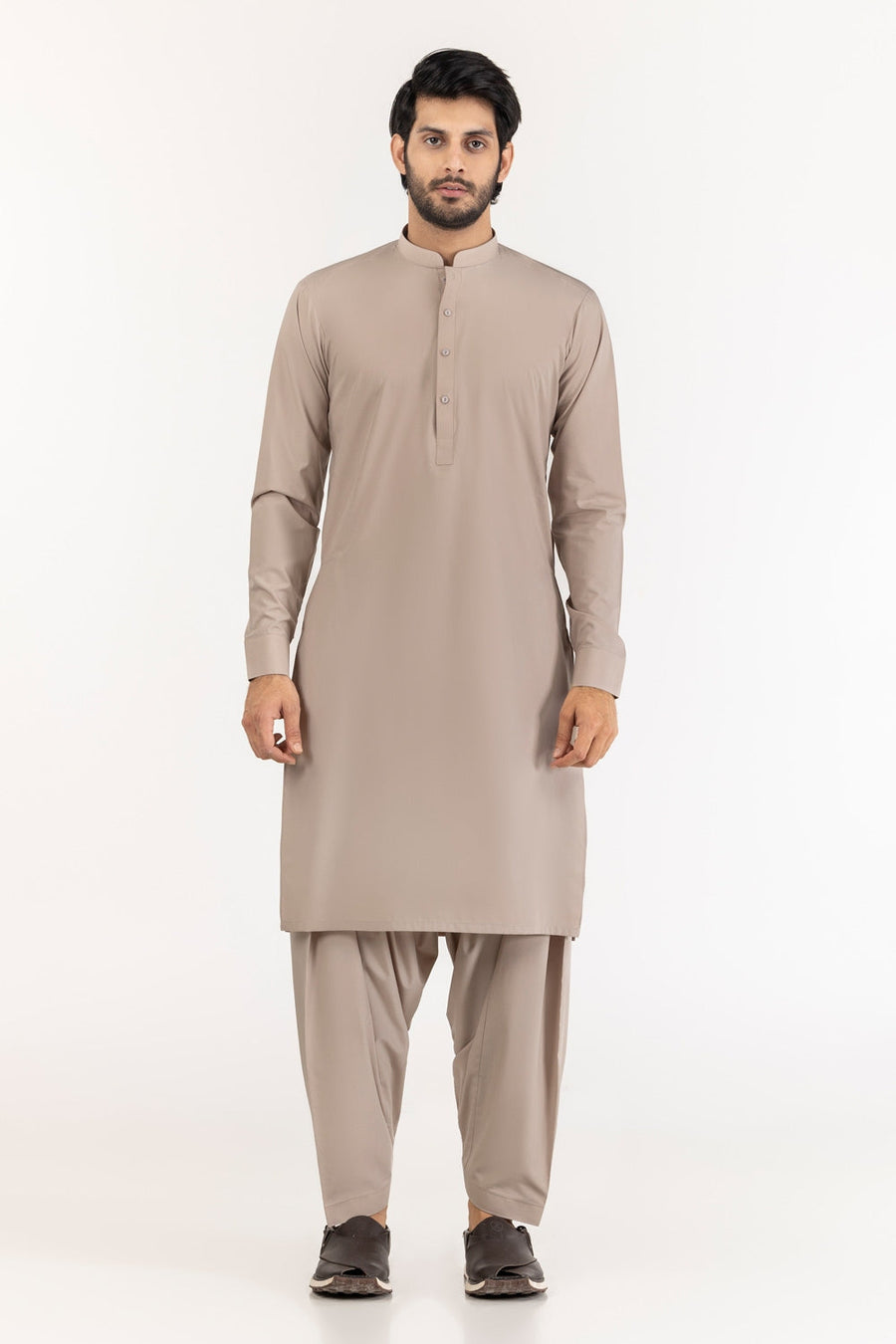 Ivory Cotton 2-Piece Kurta Set | Mandarin Collar