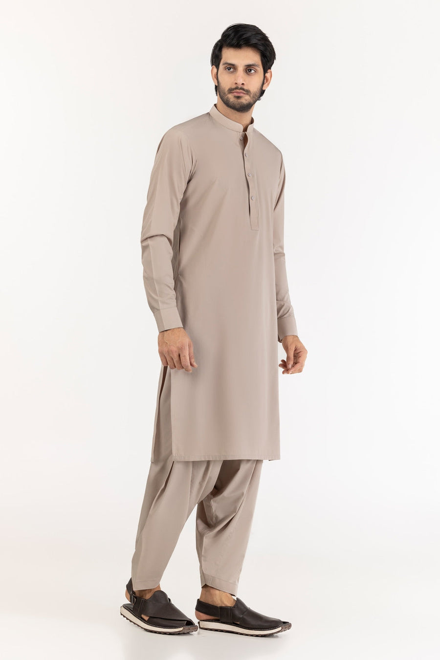 Ivory Cotton 2-Piece Kurta Set | Mandarin Collar