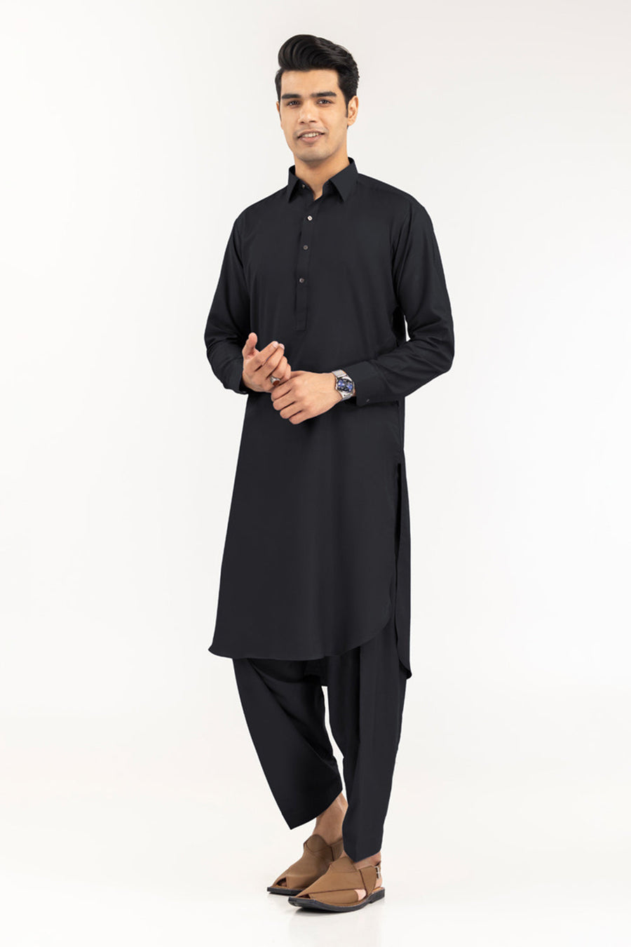 Off-White Cotton Blend 2-Piece Kurta | Mandarin Collar