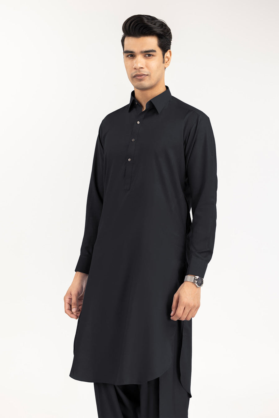 Off-White Cotton Blend 2-Piece Kurta | Mandarin Collar