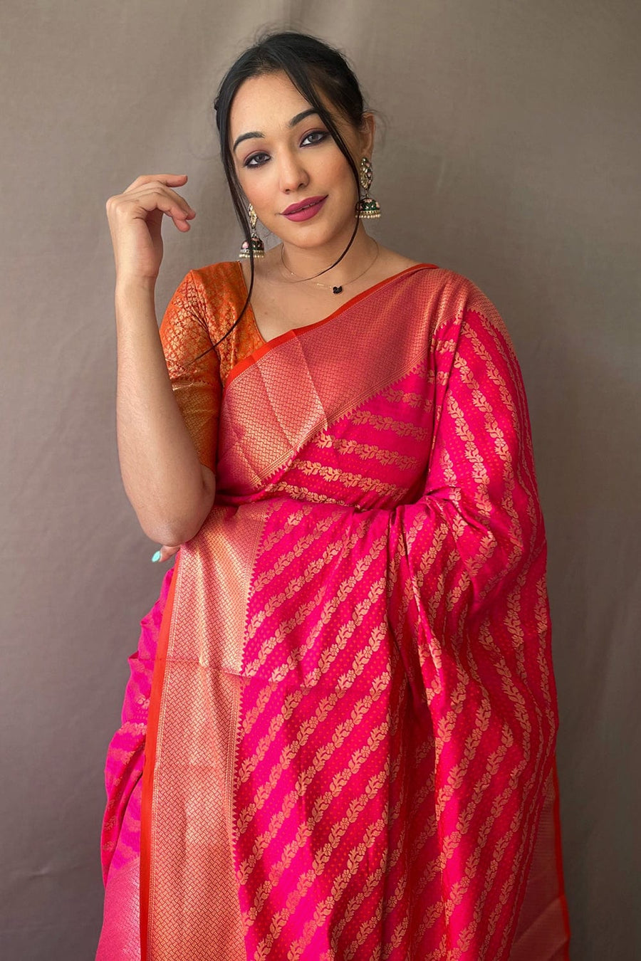 Hot Pink Patola Saree - Pehnaawaa