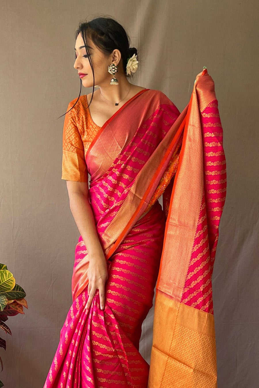 Hot Pink Patola Saree - Pehnaawaa
