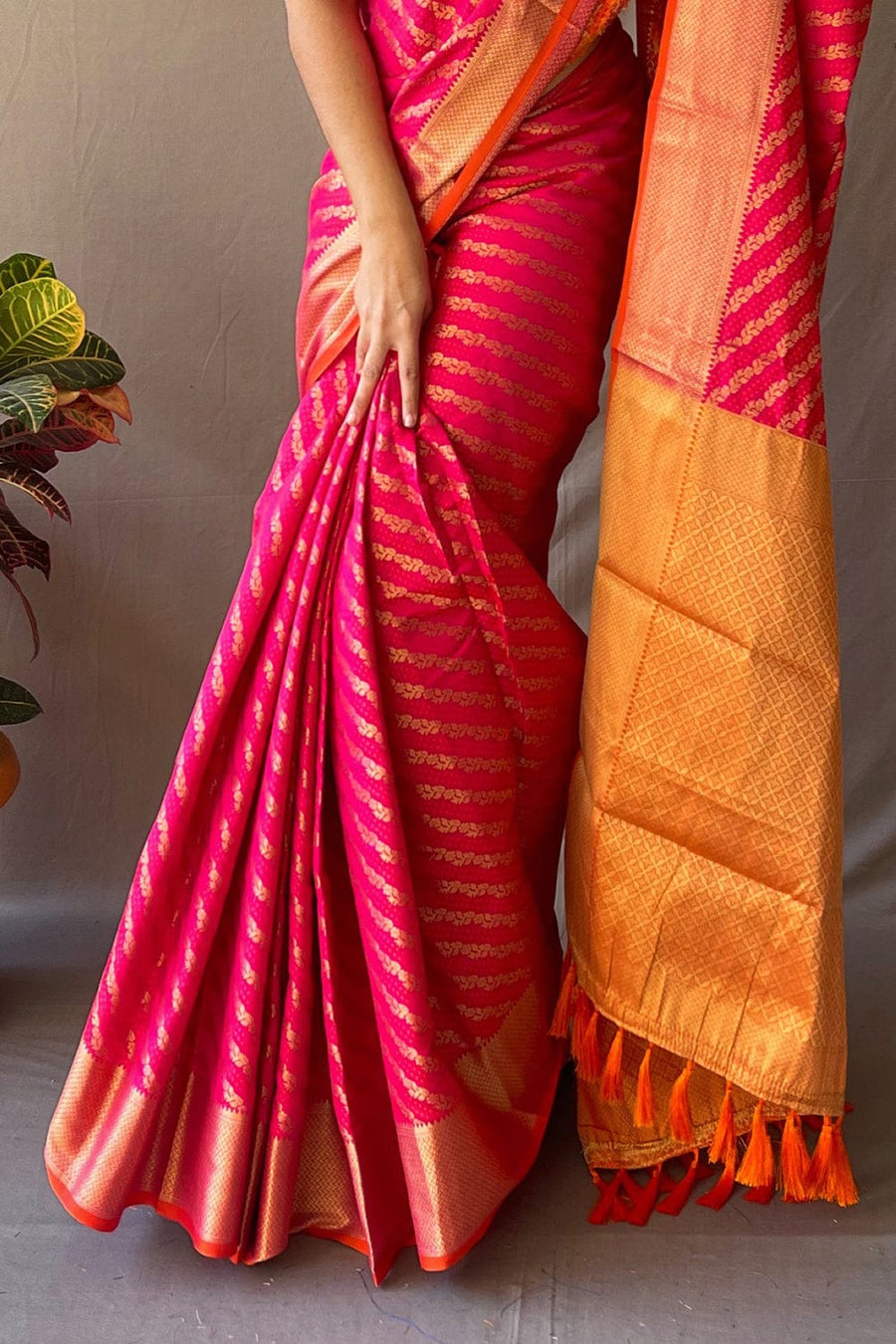 Hot Pink Patola Saree - Pehnaawaa